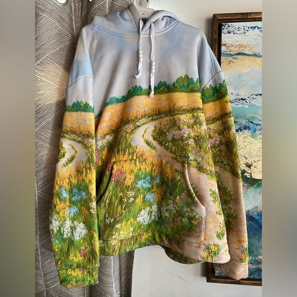 YTG Yitai Landscape Hoodie Sweatshirt Sz 2XL Floral Art Wear Nature Outdoor